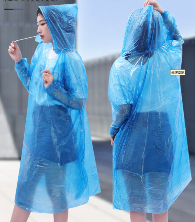 Disposable raincoat outdoor mountaineering portable travel raincoat thickened extra large portable raincoat spot supply