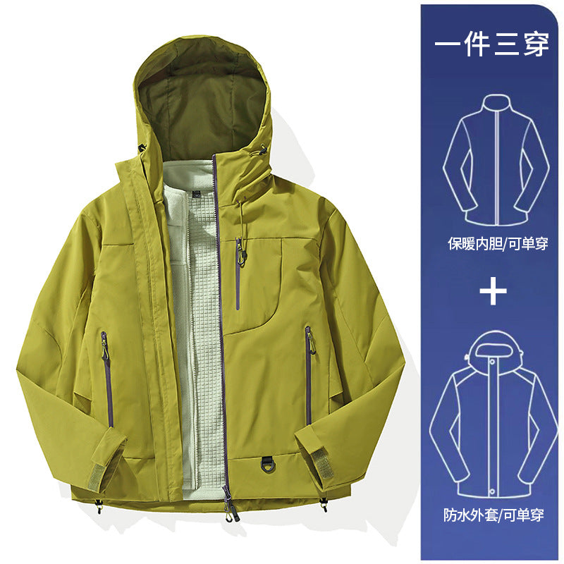 Empty mountain rain high-end flat replacement outdoor jacket hiking mountaineering entering Tibet jacket fleece liner windproof and waterproof