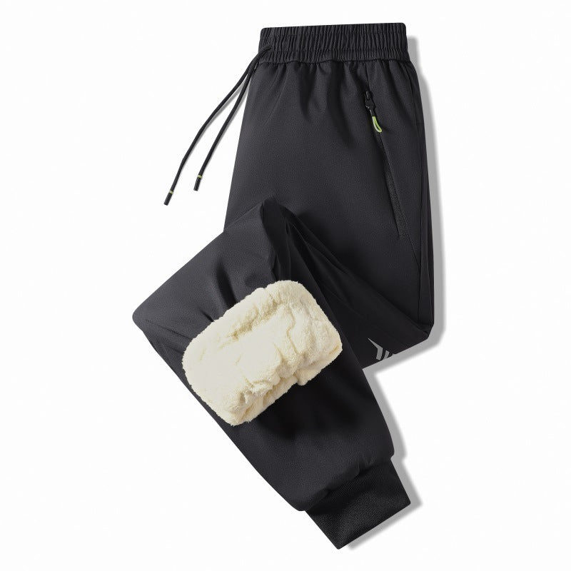 Charge pants women's waterproof, windproof and cold-proof piled thickened warm sub-zero graphene knee pads cycling lamb wool trousers