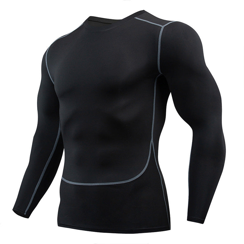 2025 new spot quick-drying breathable outdoor running sports compression tight fitness training printed long-sleeved top