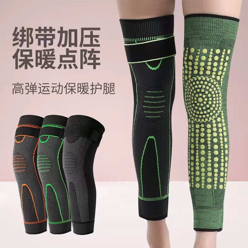 Wormwood straps, thin extended knee pads, men's and women's old cold legs, non-slip knee pads, spot long nylon knee pads