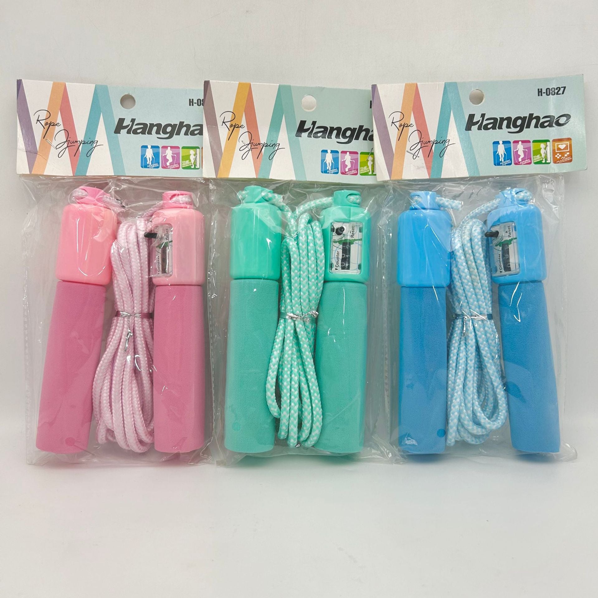 Wholesale student counting skipping rope rubber rope primary and secondary school students competition training sponge handle high school entrance examination practice skipping rope