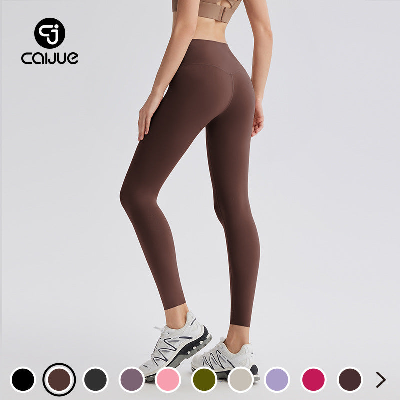Upgrade the sixth generation of double-sided abraded shark pants, high-waisted nude yoga clothes, running sports fitness pants, hip-lifting yoga pants.
