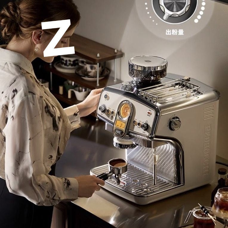 Coffee machine home commercial semi-automatic Italian grinding all-in-one machine does not need to press powder, advanced intelligent one piece is approved