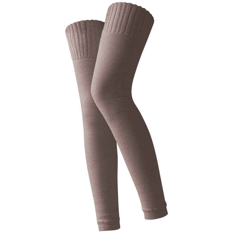 Extended brushed knee pads, thickened sheath in autumn and winter to keep warm, old cold legs, calf socks, dance yoga cover, cold-proof over the knee