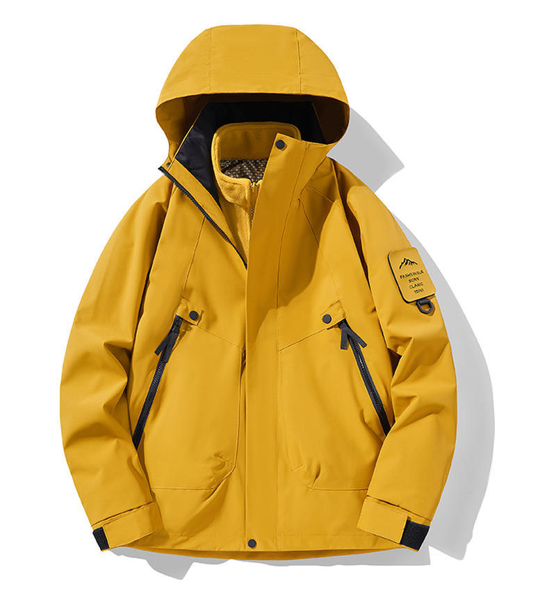 Jacket three-in-one men's fleece two-piece set removable sports outdoor windproof waterproof cold-proof warm jacket women