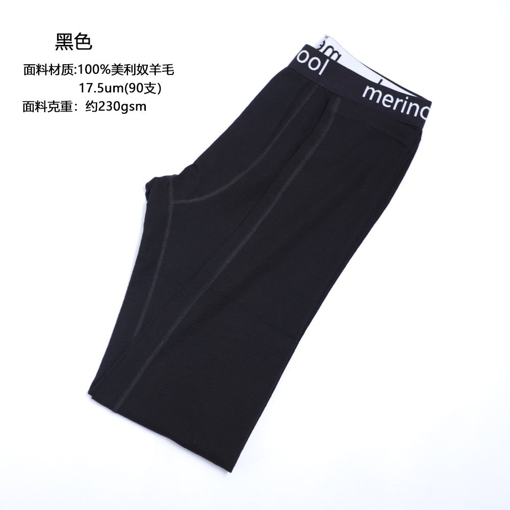Merino wool leggings men's long johns outdoor quick-drying merino ribbed underwear hiking hiking warm pants