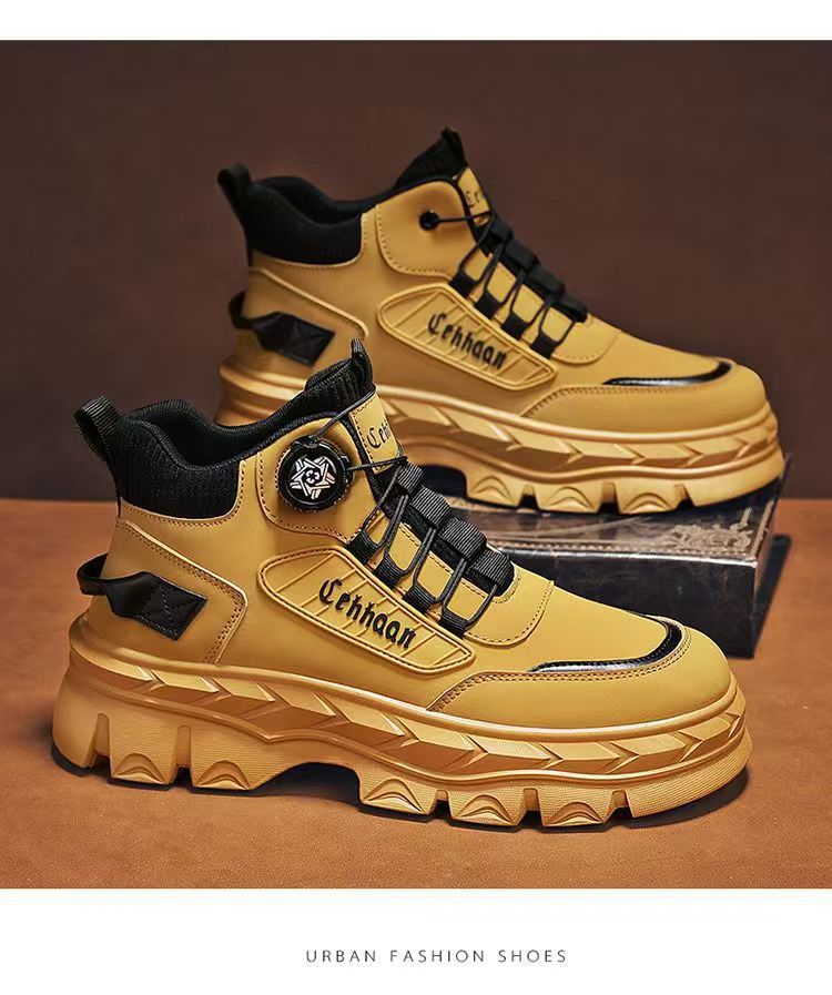 Cross-border wholesale Spring and Autumn new high-top casual sports trendy shoes thick-soled non-slip outdoor tooling Martin boots men's shoes