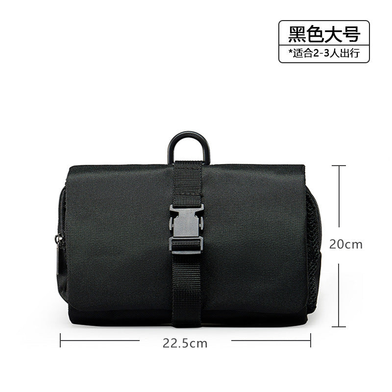 Unprinted Japanese buckle folding toilet bag hook men's business trip toiletries storage bag cosmetic bag