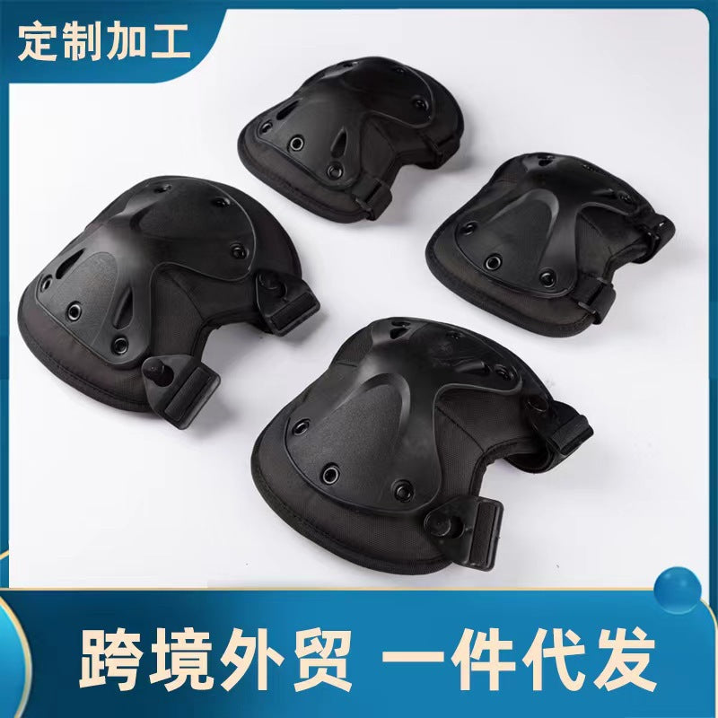 Crawling training outdoor riding electric bottle motorcycle knee pads elbow pads new tactical sports protective gear four-piece set