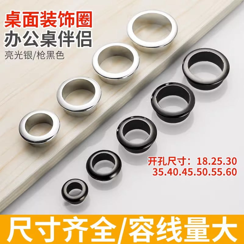 Computer Desktop Desk Threading Hole Cover Desk Face Hole Threading Wire Box Opening Hole Cover Round Decorative Ring