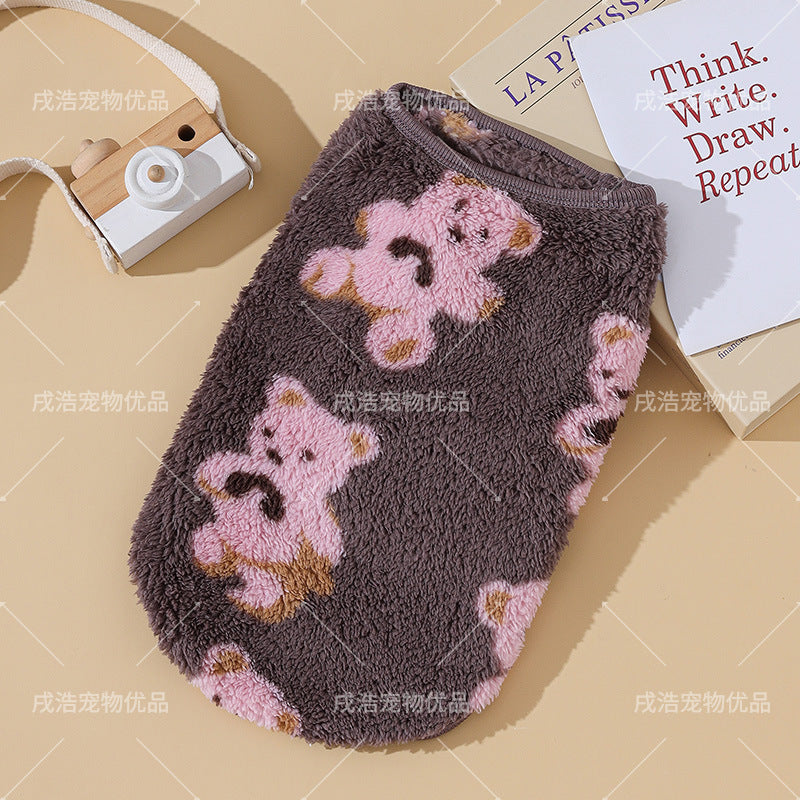 Border grazing clothes autumn and winter velvet to keep warm and prevent hair loss husky golden hair labrador large dog big dog cotton-padded clothes