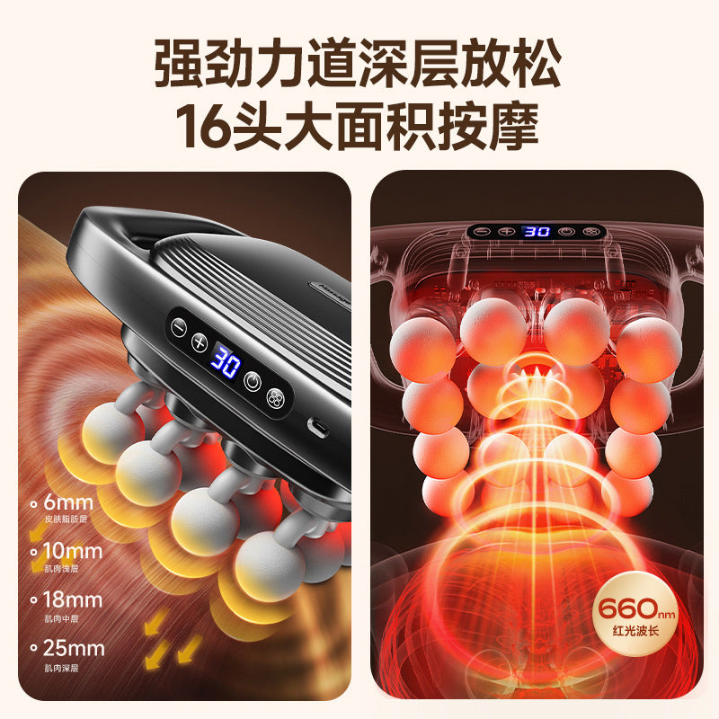 Cross-border 16-head fascia gun multi-head massager, waist and back muscles deep relaxation, 16-head massager manufacturer