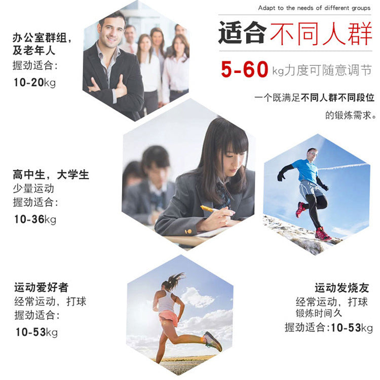 5-60KG Counting Grip Portable Fitness Equipment Adjustable R Type Rehabilitation Training Hand Trainer