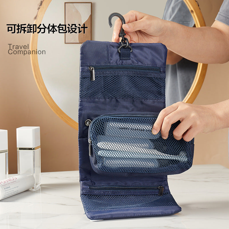 Unprinted Japanese buckle folding toilet bag hook men's business trip toiletries storage bag cosmetic bag