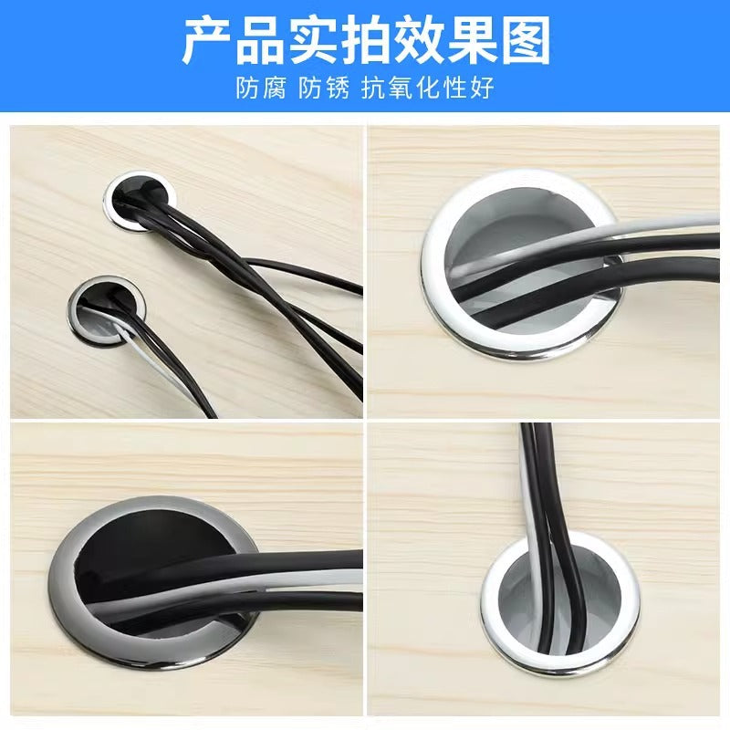 Computer Desktop Desk Threading Hole Cover Desk Face Hole Threading Wire Box Opening Hole Cover Round Decorative Ring