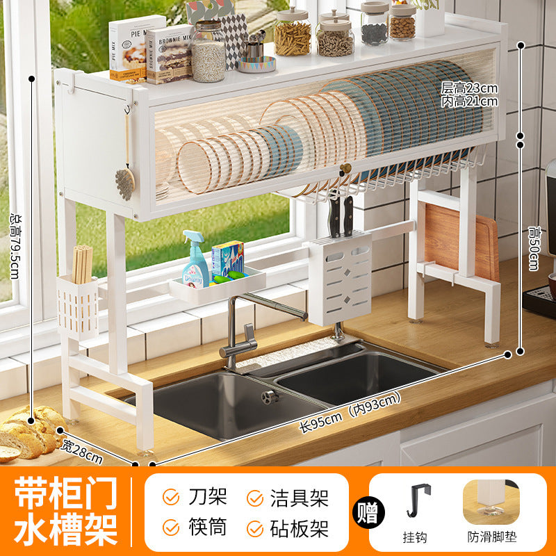 Wholesale Kitchen Sink Drain Rack Household Kitchen Multipurpose Sink Cupboard Dishes Door Storage Shelf