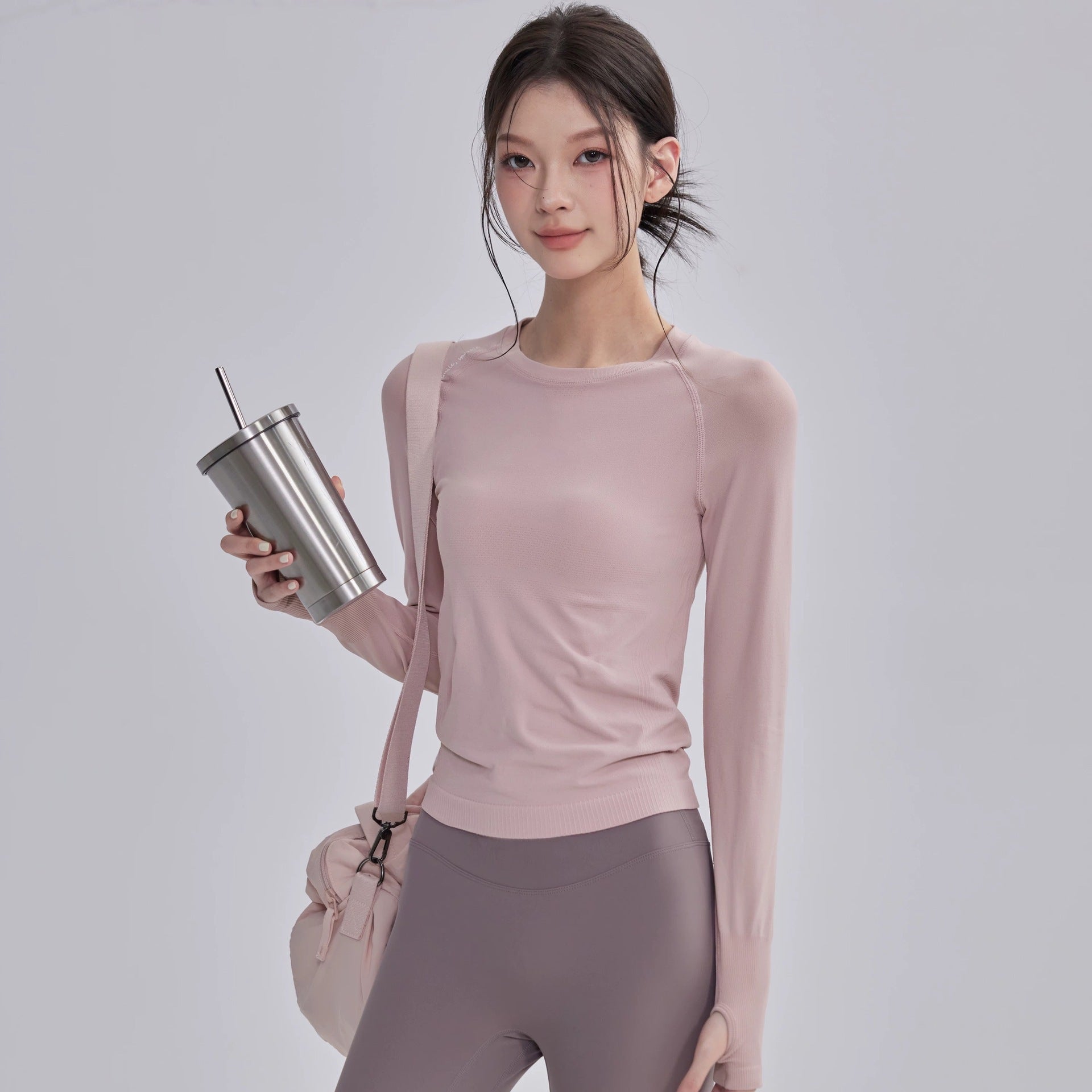 Autumn and winter fitness clothes women's long-sleeved high-elastic tight training outdoor sports tops women's quick-drying running yoga clothes