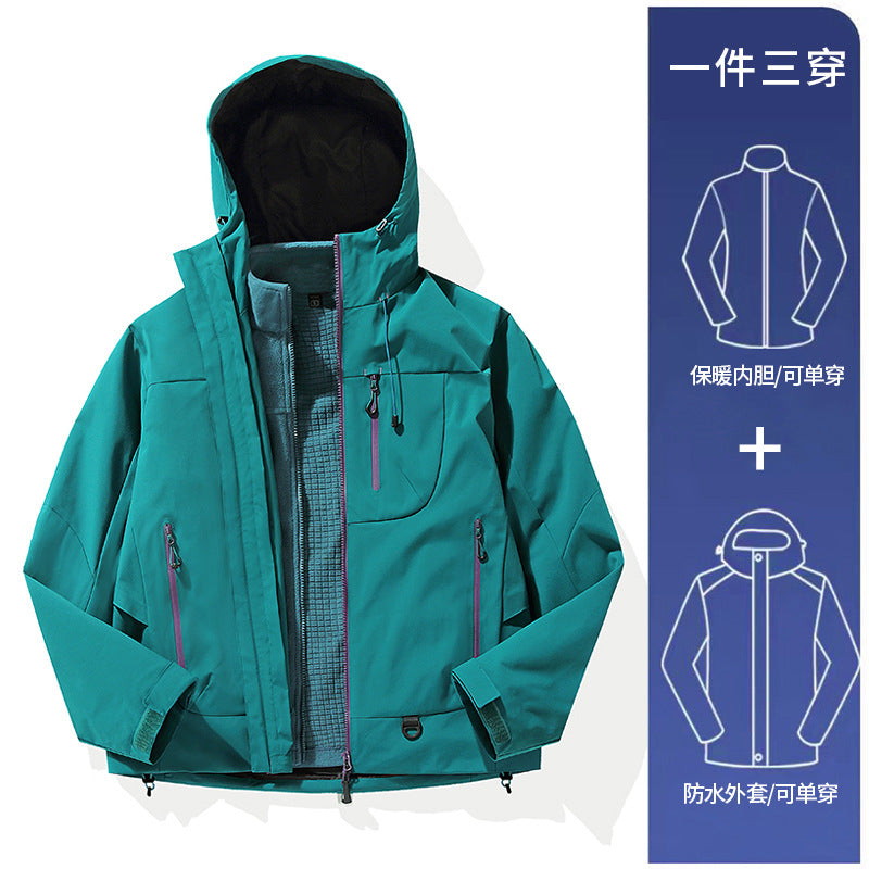 Empty mountain rain high-end flat replacement outdoor jacket hiking mountaineering entering Tibet jacket fleece liner windproof and waterproof