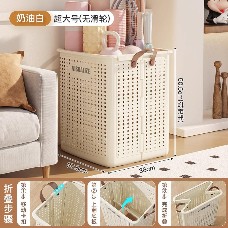 Yoga mat storage basket with wheels Home sports tools Organizing artifact Badminton storage Fitness equipment rack