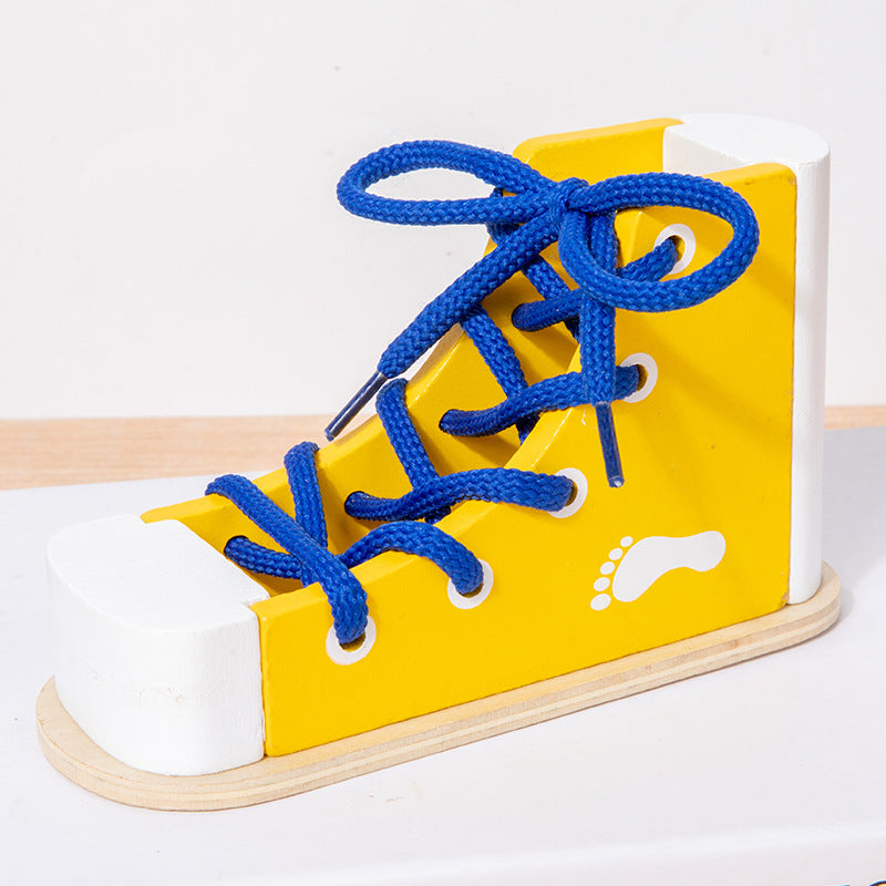 Montessori shoelaces teaching aids, learning to tie and practice wearing shoelaces, baby children's large kindergarten area early education toys