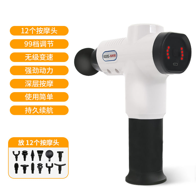 Cross-border 12-head strong fascia gun, rechargeable neck membrane grab muscle massager, professional grade multi-functional massage gun new
