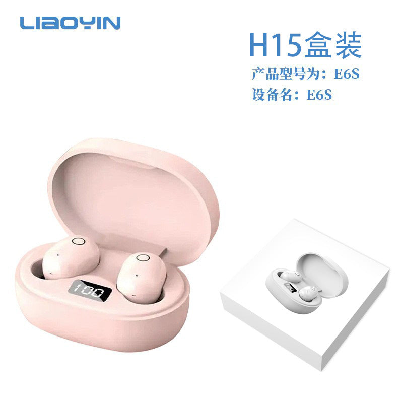J15 new women's earphones Bluetooth wireless mini cute girls high value does not hurt the ears comfortable high sound quality E6S