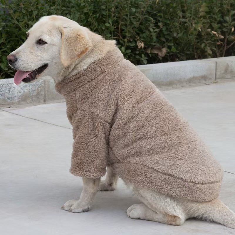New dog winter thickened plush clothes snap button design cold and warm fully surrounded dog plush cotton clothes