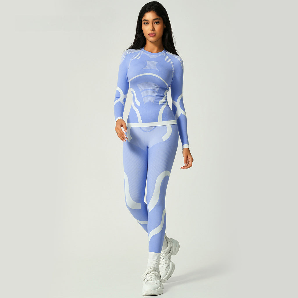 Amazon ski quick-drying clothes autumn and winter tight-fitting warm ski underwear set sports outdoor fitness ski suit women