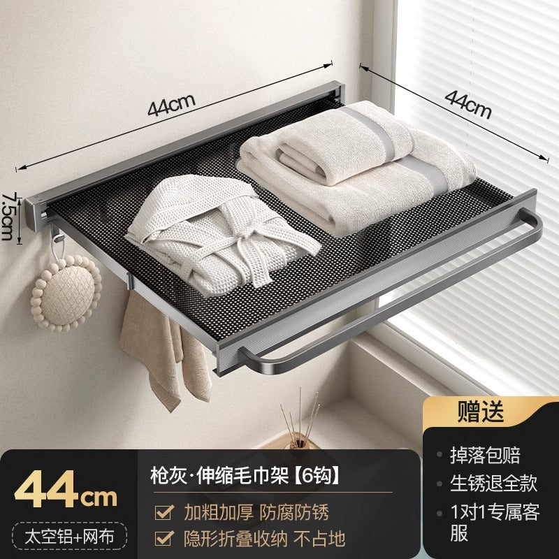 Bathroom Suction Cup Telescopic Bath Towel Rack Towel Rack Toilet Clothes Artifact Toilet No Punching Towel Rack