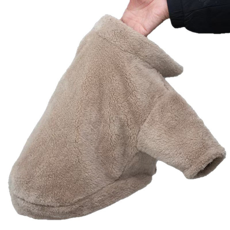 New dog winter thickened plush clothes snap button design cold and warm fully surrounded dog plush cotton clothes