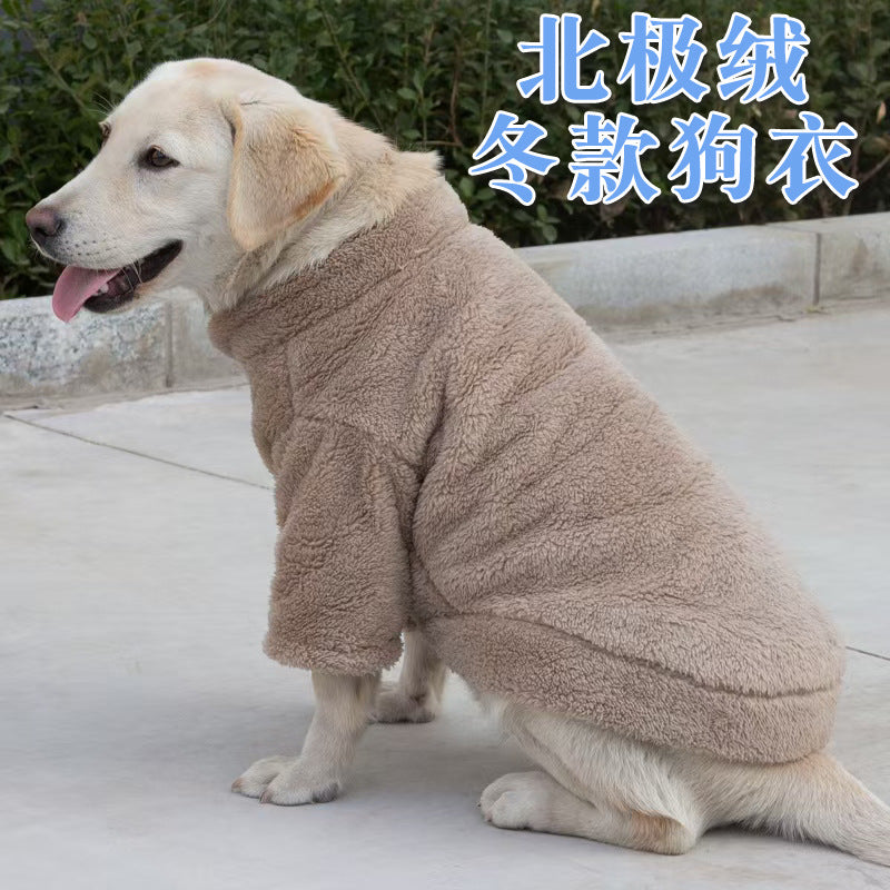 New dog winter thickened plush clothes snap button design cold and warm fully surrounded dog plush cotton clothes