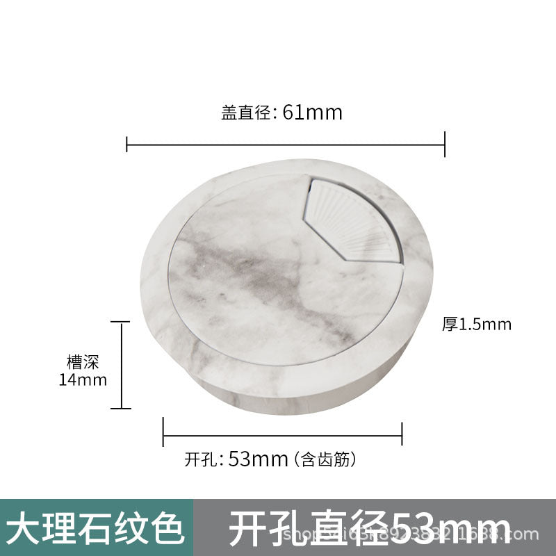 Computer desk book desktop decoration ring, wire hole cover, wire box, threading hole, threading box cover plate, sealing cover.