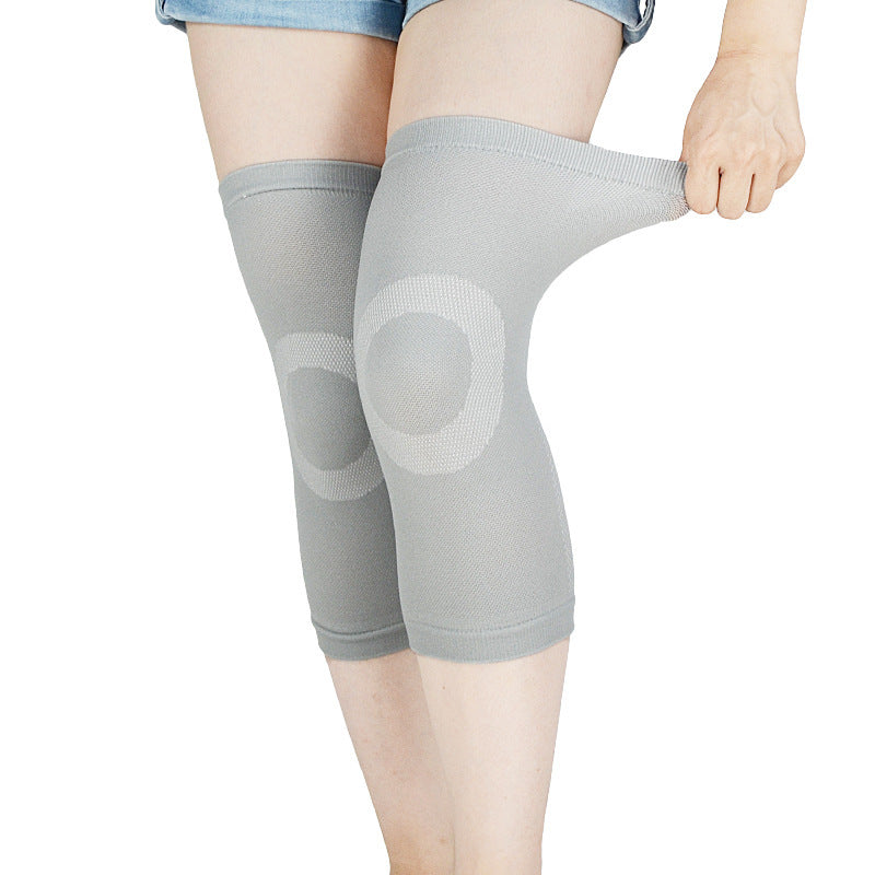 Knitted nylon warm knee pads autumn and winter sports cold protection leg pads gold fleece lined with fleece spring support anti-sprains