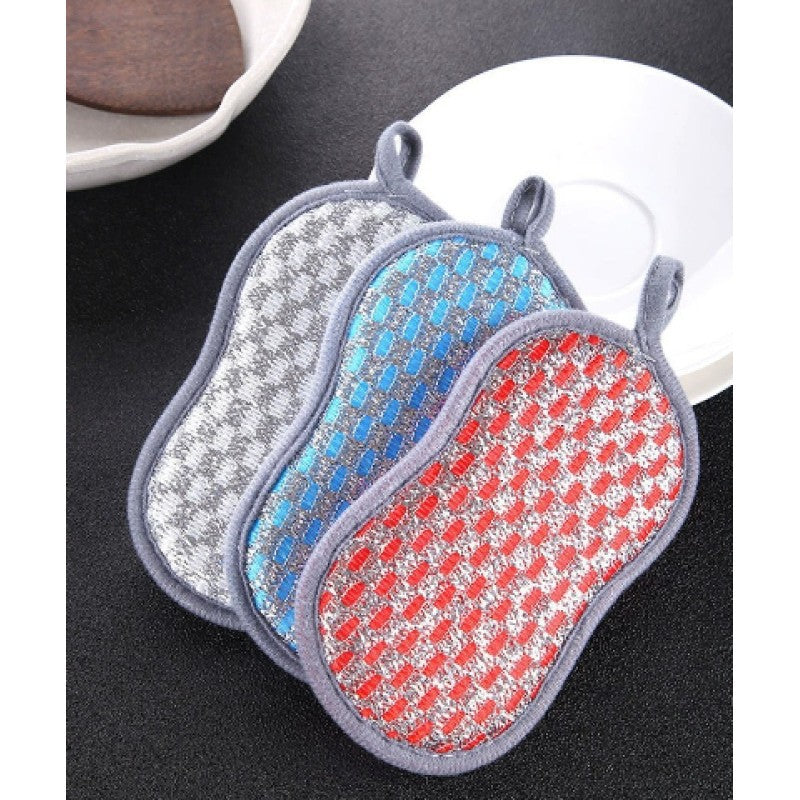 Double-sided dishwashing, sponge wiping, kitchen brush, pan brush, dishcloth, non-oil dishtowels, home daily use set