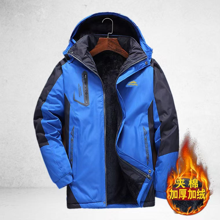 Fleece thickened padded coat men's jacket winter loose large size jacket men's padded jacket casual and warm