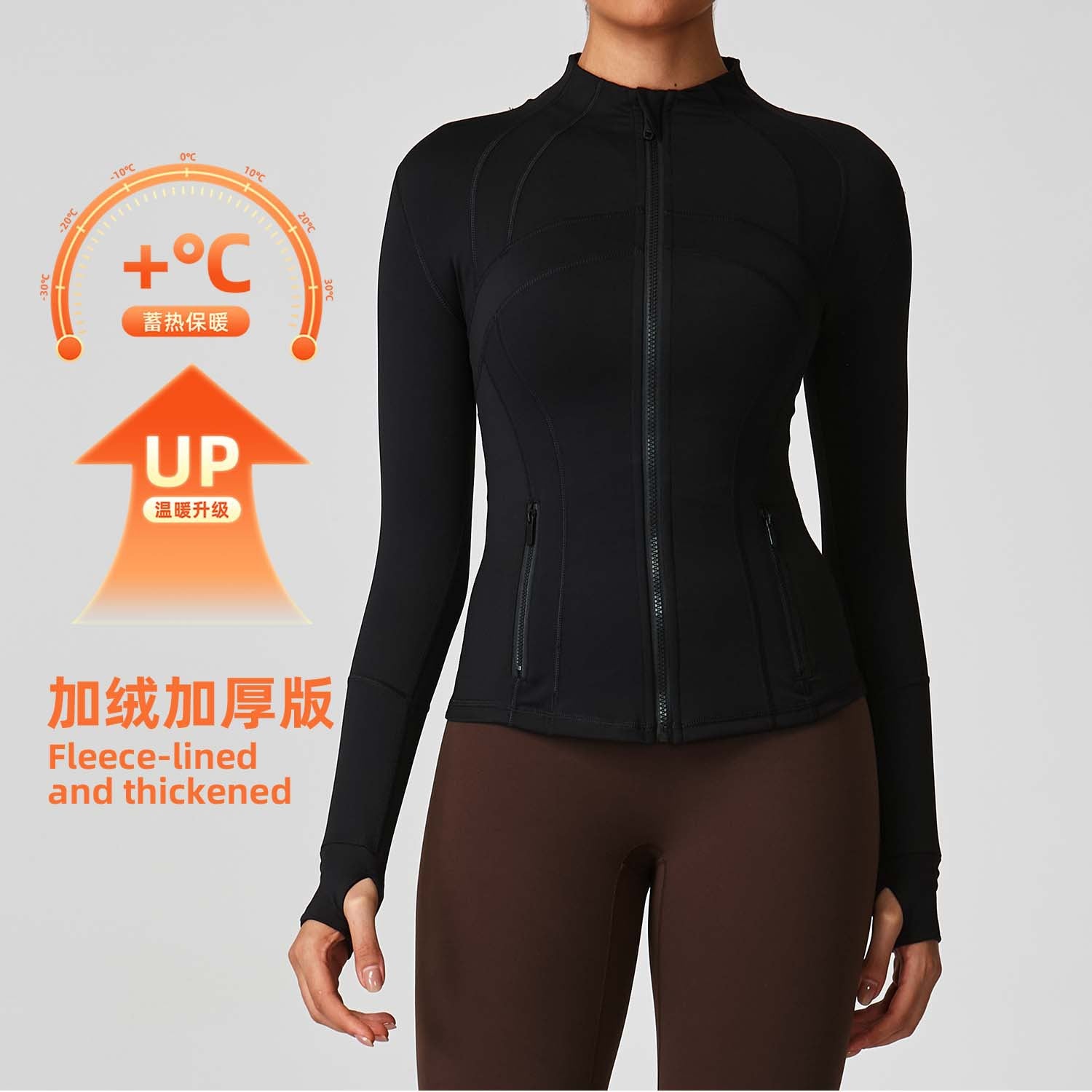 LuluID blazer jacket women's defined outdoor slim stand-up cardigan zip yoga suit top