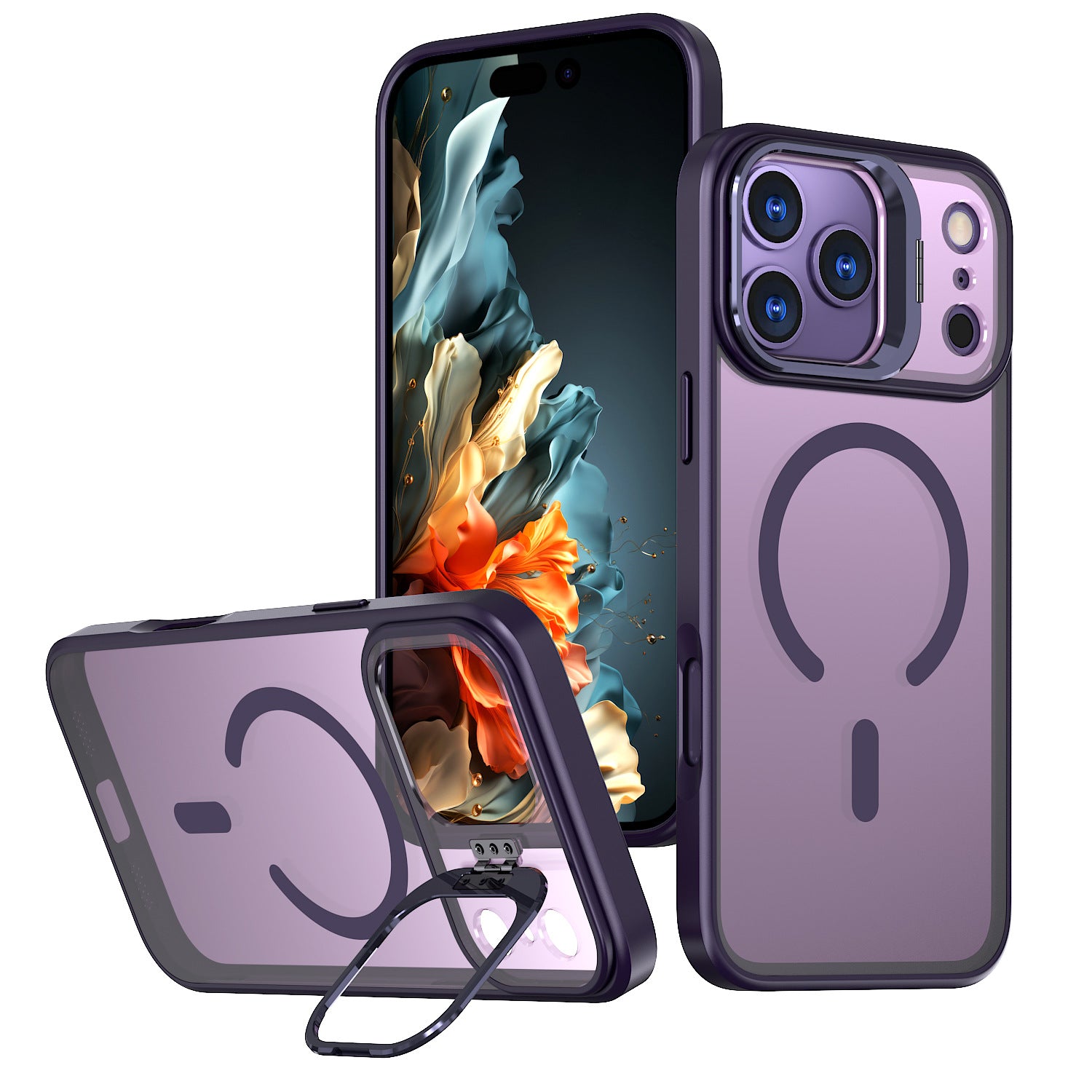 Applicable to Apple 17promax mobile phone case magsafe magnetic lens holder Apple 16pro transparent skin feel 15