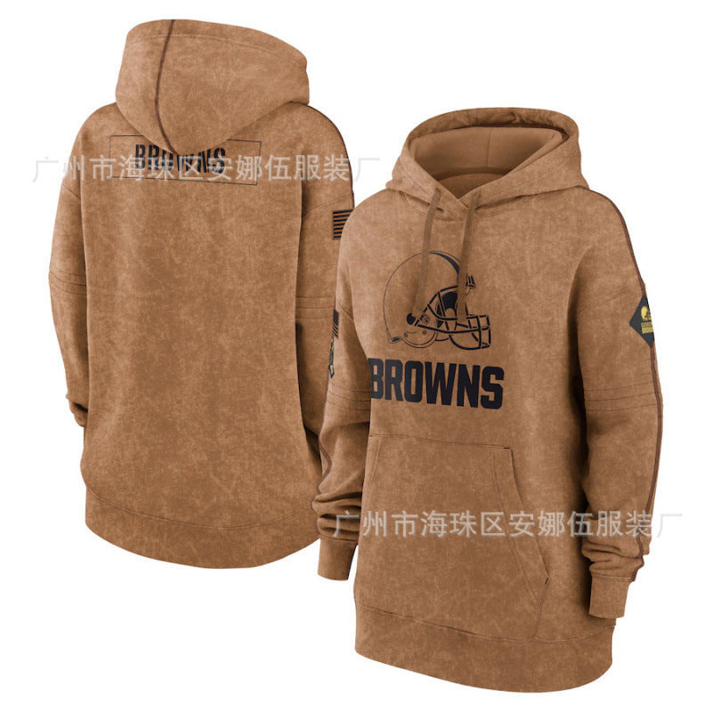 2023 new rugby women's hoodie jersey army green tribute sweater hot-pressed velvet rugby jersey