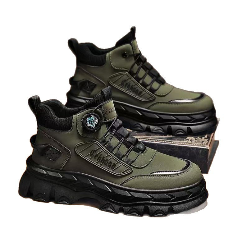 Cross-border wholesale Spring and Autumn new high-top casual sports trendy shoes thick-soled non-slip outdoor tooling Martin boots men's shoes