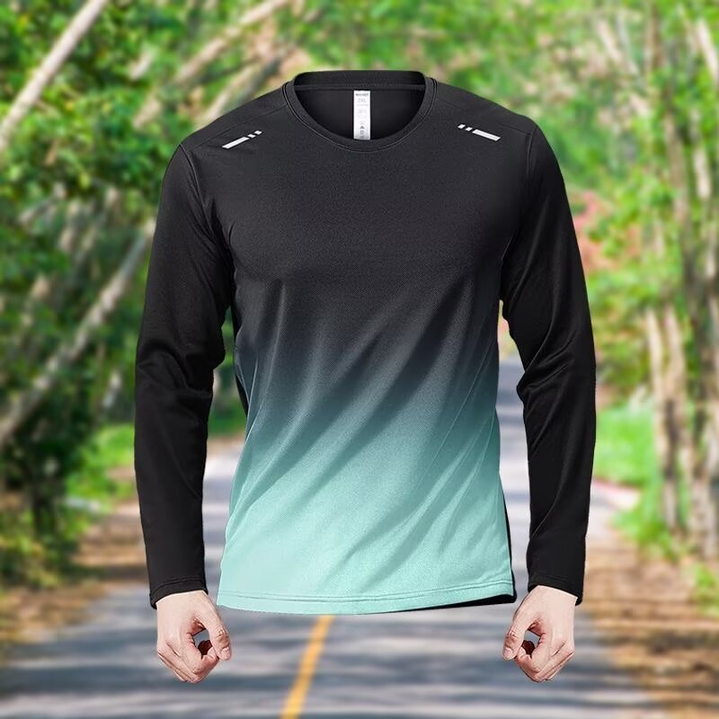 Sports quick-drying clothes long-sleeved t-shirt men's ice silk sunscreen summer thin breathable mountaineering running loose outdoor top