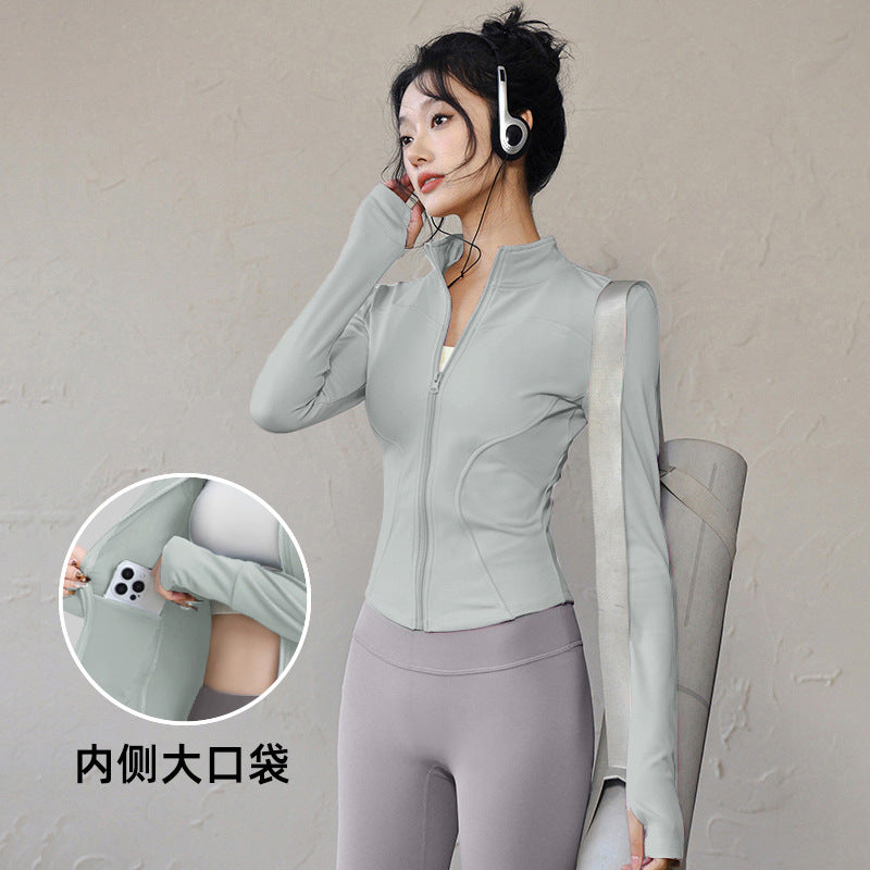 Giant Skinny Jacket Women's Lulu Yoga Suit Top Quick Drying Outdoor Sports Running Pilates Fitness Suit