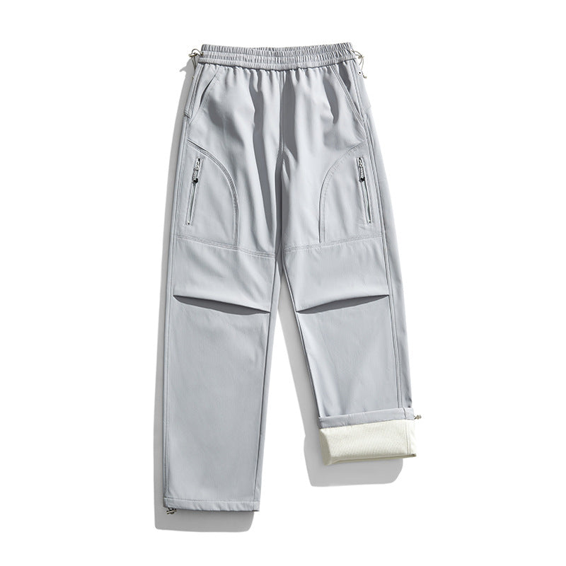 IZEXX tide brand outdoor mountaineering three-proof water-splashing quick-drying sports fleece charge pants men's and women's functional wind overalls