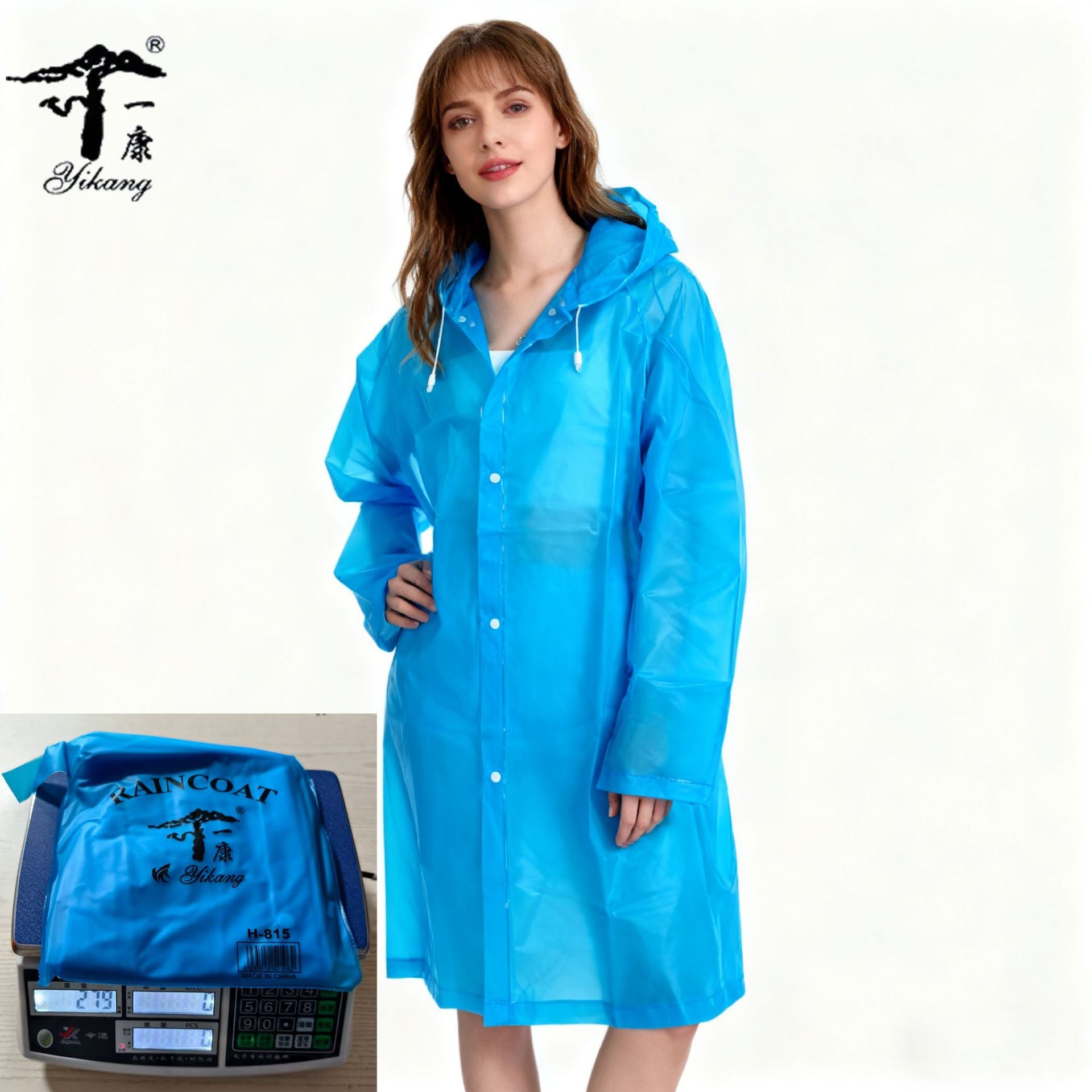 Spot travel mountaineering non-disposable raincoat full body thickened waterproof and rainstorm proof portable eva raincoat