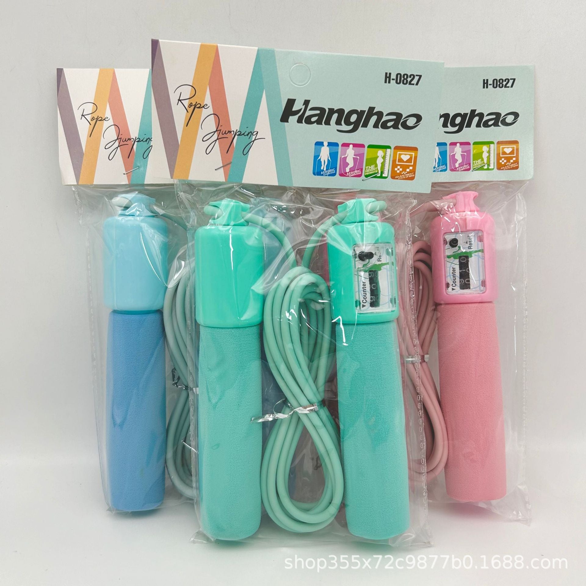 Wholesale student counting skipping rope rubber rope primary and secondary school students competition training sponge handle high school entrance examination practice skipping rope