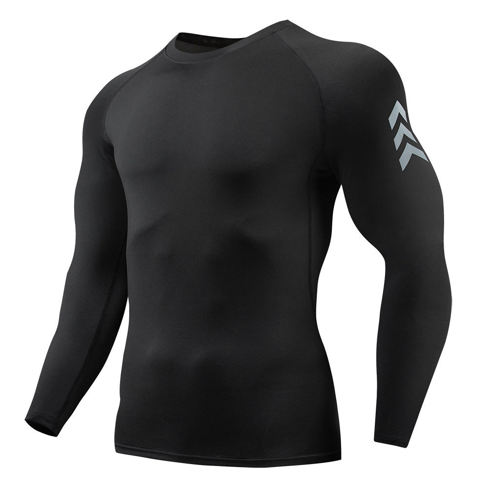 2025 new spot quick-drying breathable outdoor running sports compression tight fitness training printed long-sleeved top