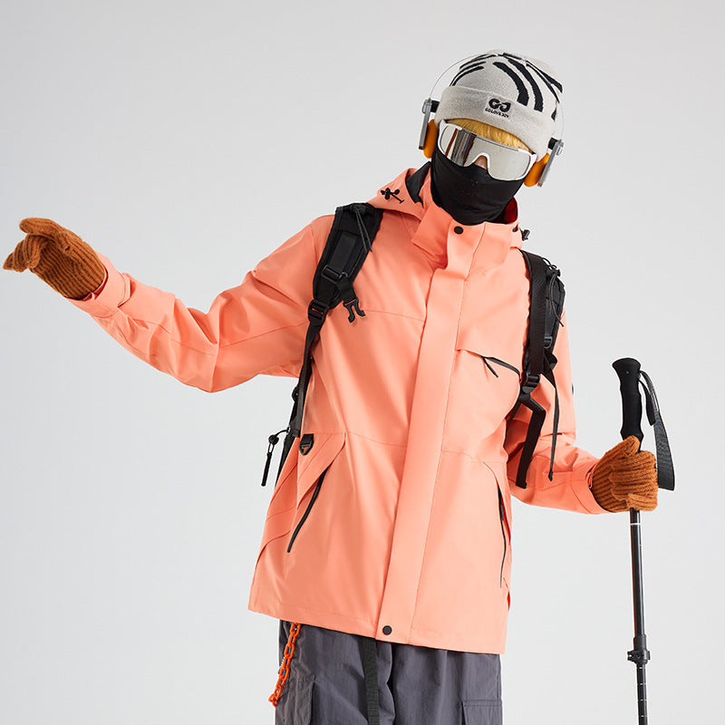 OOTD outdoor Luo Tuo, the same jacket, women's mountaineering suit, fleece liner, windproof and waterproof three-in-one jacket customization