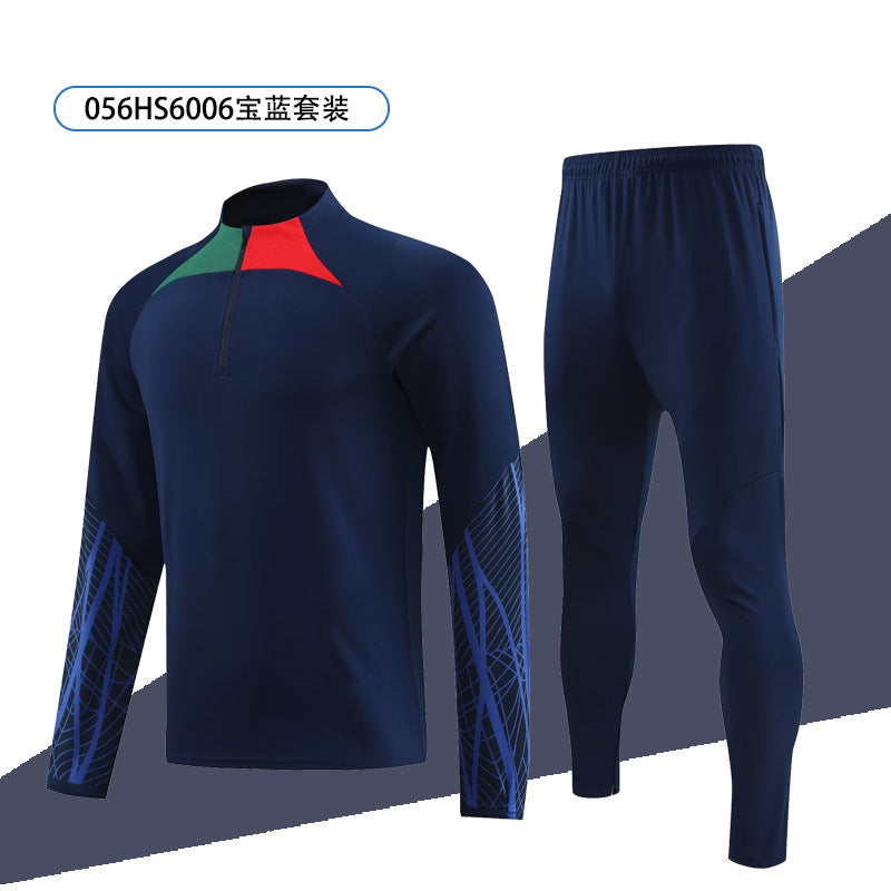 Autumn and winter training clothes jacket men's and women's long-sleeved football sports appearance clothes set custom LOGO quick-drying fitness clothes