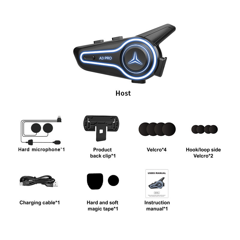 New A3 and A3PRO helmet bluetooth bluetooth headset motorcycle integrated locomotive waterproof takeaway headset