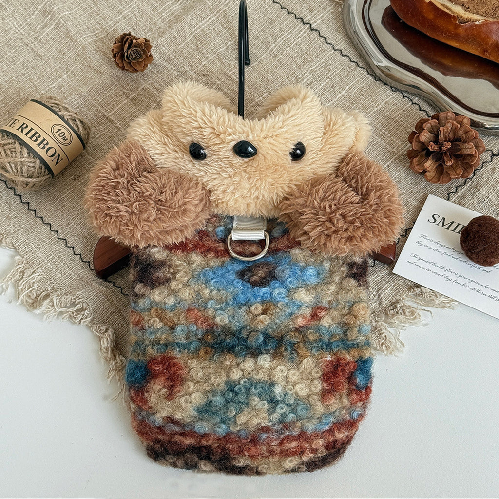 Autumn and winter new hooded bear head cat dog clothes thickened warm autumn and winter pets small and medium puppies cat winter